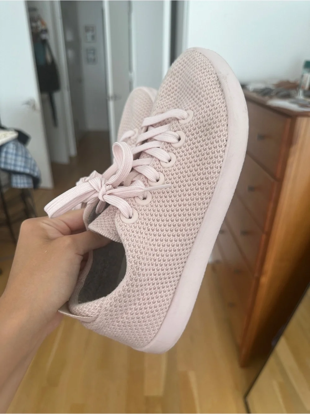 Women’s Allbirds Tree Pipers, Size 8, Pink, Calm Taupe